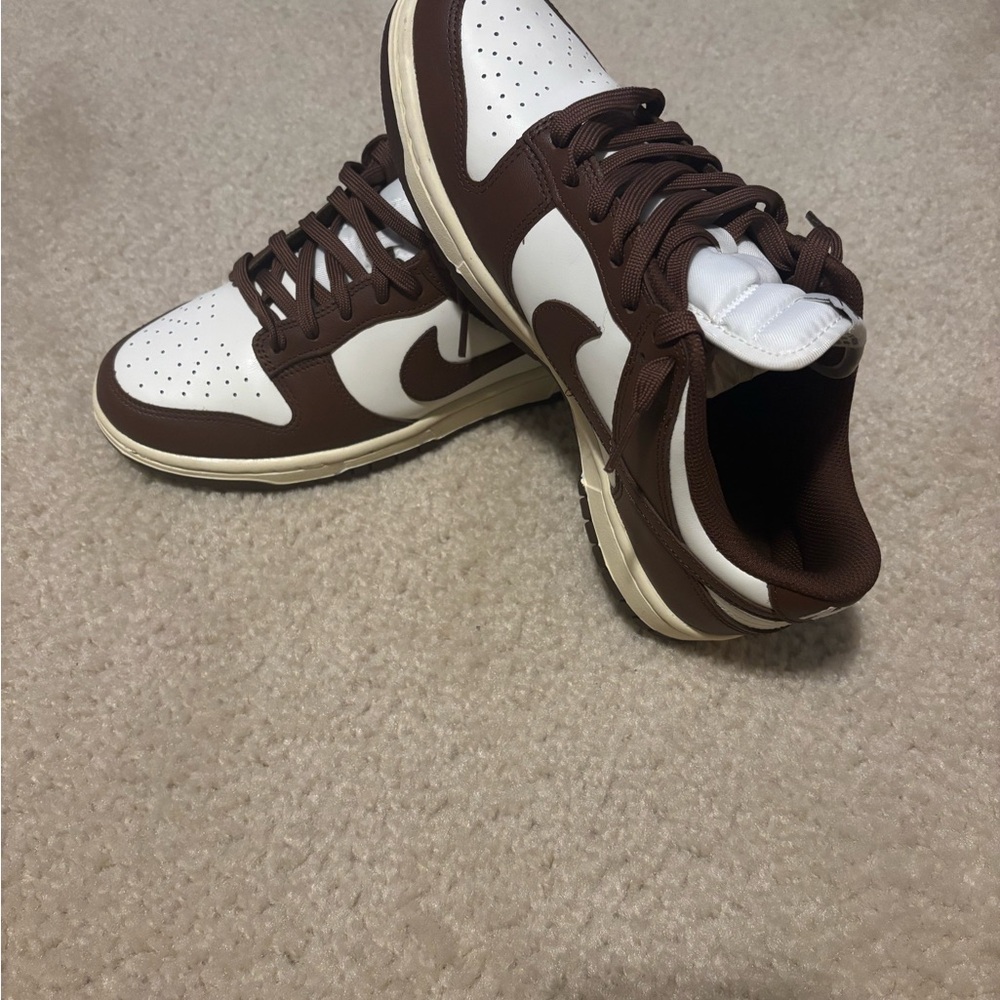 Women’s  Brown and White Dunks